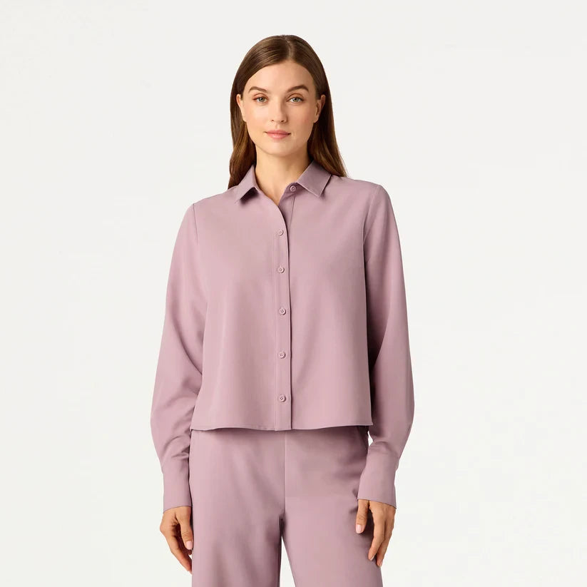 JAANUU Kenna Short Medical Scrub Shirt with Buttons