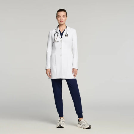 JAANUU Lab Coat Linea 34" White
