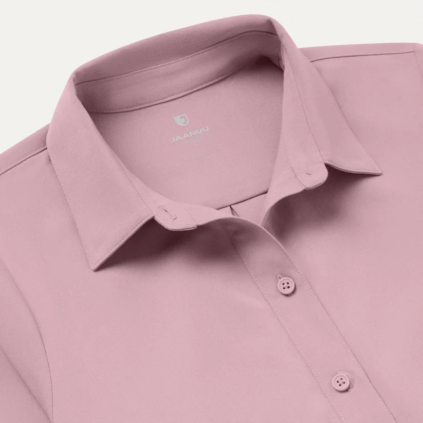 JAANUU Kenna Short Medical Scrub Shirt with Buttons