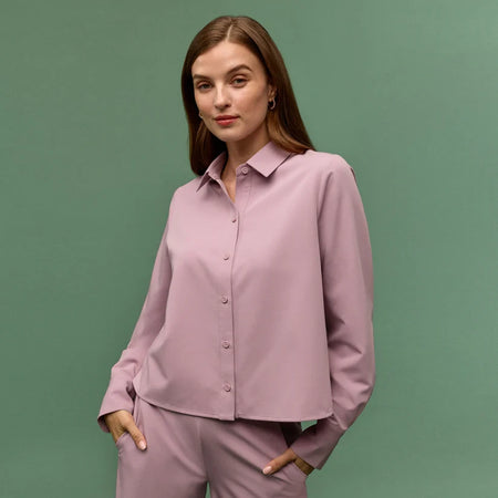 JAANUU Kenna Short Medical Scrub Shirt with Buttons