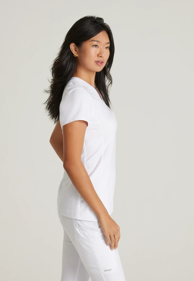 GREYS ANATOMY W1PKT BANDED V-NK TUCK-IN TOP
