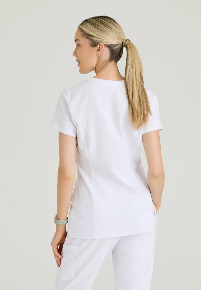 GREYS ANATOMY W1PKT BANDED V-NK TUCK-IN TOP