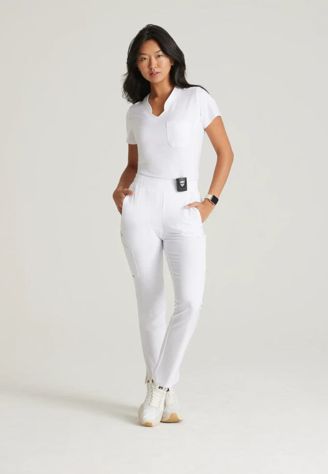 GREYS ANATOMY W1PKT BANDED V-NK TUCK-IN TOP